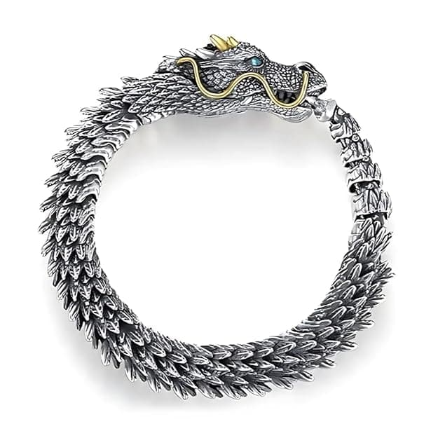 THE MEN THING DRAGON GOT - 12" mm Pure Copper Bracelet with Hook Buckle for Men & Boys (9" inch)