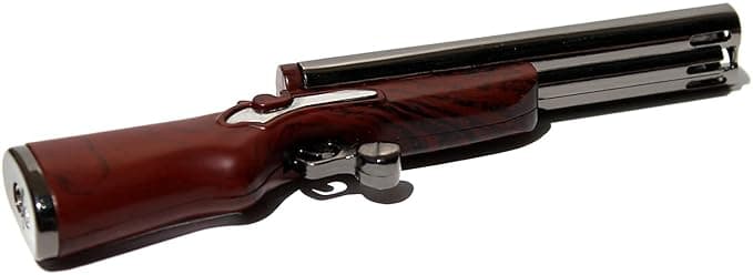 Lavi Metal Double Barrel Shotgun Novelty (Not Real) Refillable Butane Lighter- Dual Flames Gun Shaped Lighter- 4.75 Inch