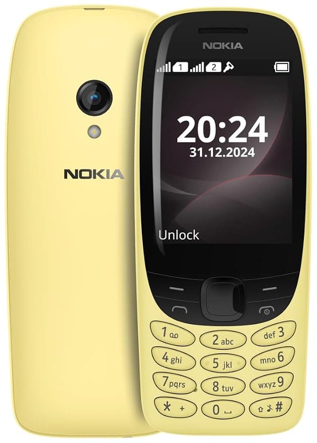 Nokia 6310 Dual SIM Keypad Phone with a 2.8” Screen, Wireless FM Radio and Rear Camera with Flash | 1 Year Replacement Guarantee | Yellow