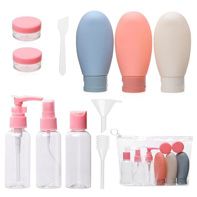 Niwlix Polypropylene Pack of 11 Travel Bottles For Toiletries Travel Essentials for women Toiletry Bottles For Travelling For Shampoo Cream Handwash Lotion Storage Bottle accessories women, 60 Ml