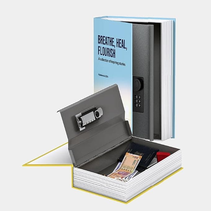 Godrej MYST Locker BookSafe Metal Safe with 3-Digit Lock Hidden Book Design Assorted Cover, Small Size