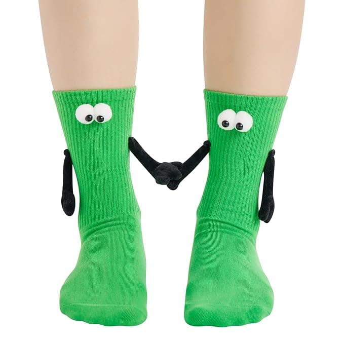 Honganda Funny Magnetic Hand Holding Socks, Hand in Hand Socks for Adult Christmas Gift for Couples Lovers Family Friends