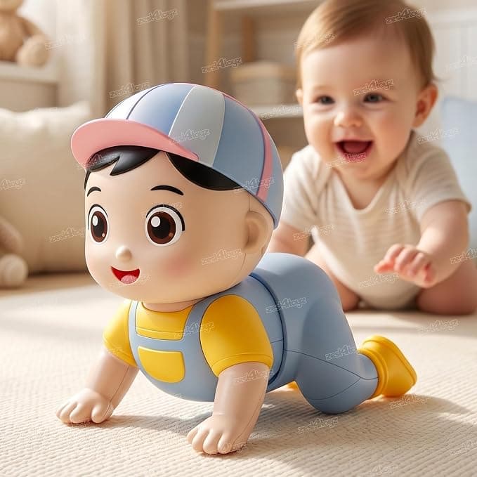 Zest 4 Toyz Musical Toys for Kids | Crawling Baby Toys for 6 to 12 Months | Interactive Learning Sound Action Toy with Soft Music for Babies Toddlers Infant | Birthday Gift | (Assorted Color)