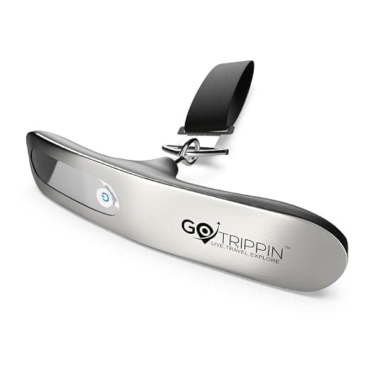 GoTrippin by Destinio Weight Machine for Luggage - 50 kg capacity, Steel body, Lifetime replacement - Digital Portable Electronic Luggage Weighing Scale for home, travel, flights, bags (Silver, 50 kg)