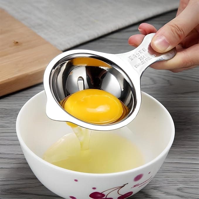 Stainless Steel Egg Separator – Easy Egg Yolk & White Divider Filter | Durable Kitchen Baking Tool, Dishwasher Safe Egg White Strainer
