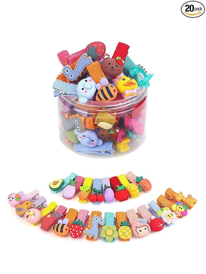 Melbees by Yellow Chimes Hair Clips for Girls Kids Hair Clip Hair Accessories for Girls Set of 26 PCS Cute Animal Characters Hair Clips