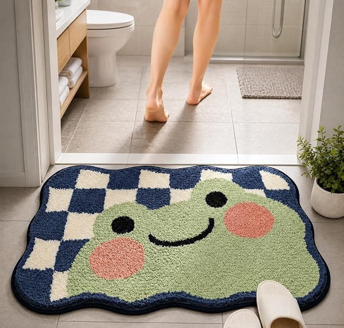 Roseate Frog Super Soft Anti Skid (40x60 cm) Super Absorbent Mats Microfibre 2000 GSM Door Mats for Home/Bathroom/Bedroom/Kitchen/Floor Mat (Pack of 1)