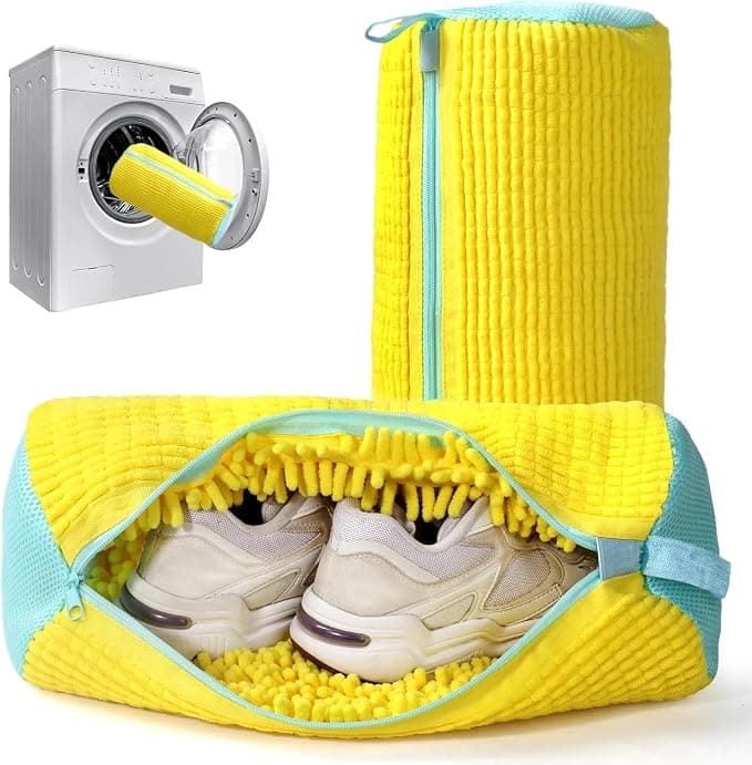 Shoe Washing Machine Bag Laundry Shoe Bag for Washer & Dryer, Reusable with Durable Zipper for Sneakers & Delicates 360° Deep Cleaning Washable Laundry Organizer Bag