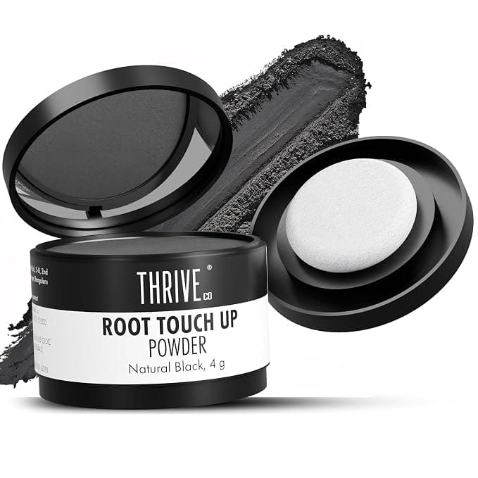 ThriveCo Root Touch Up Powder – Natural Black | Root Touch Up for Grey Hair | Instantly Covers Up Greys & Bald Spots | Non-Sticky, Mess-Free Application | With Hyaplex™ Anti-Breakage Technology |Cover Up Hair Powder, 4 g