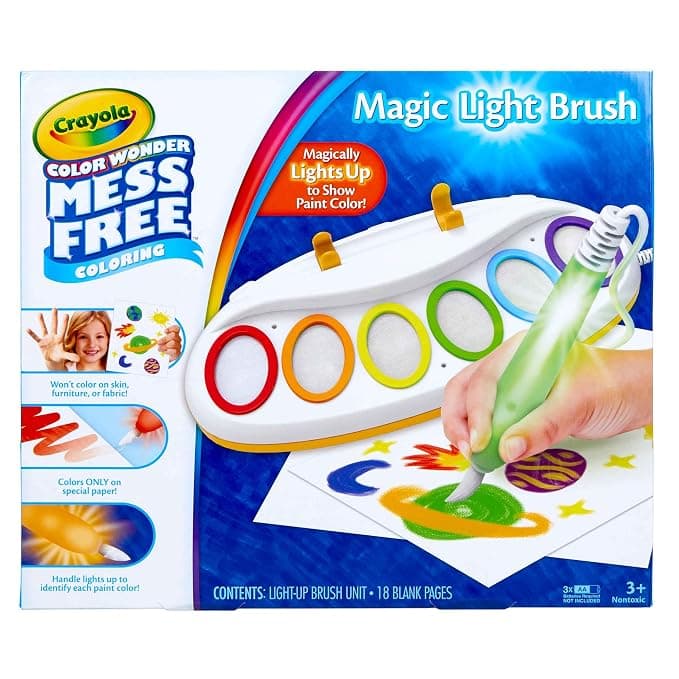 Crayola Color Wonder Magic Light Brush, Mess Free Painting Station for Kids, for Kids, Toddler Toys & Activities, Ages 3, 4, 5| Multicolor